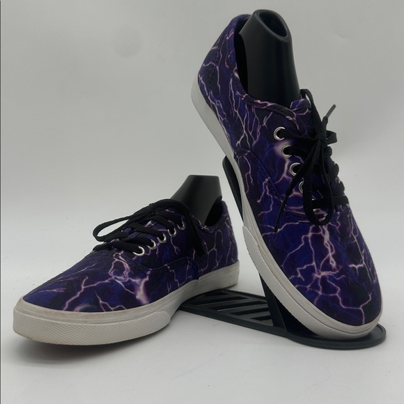 VANS Authentic LoPro Digi Lightning Purple Black White Women's Size 7.0 Men 5.5 - Picture 3 of 16